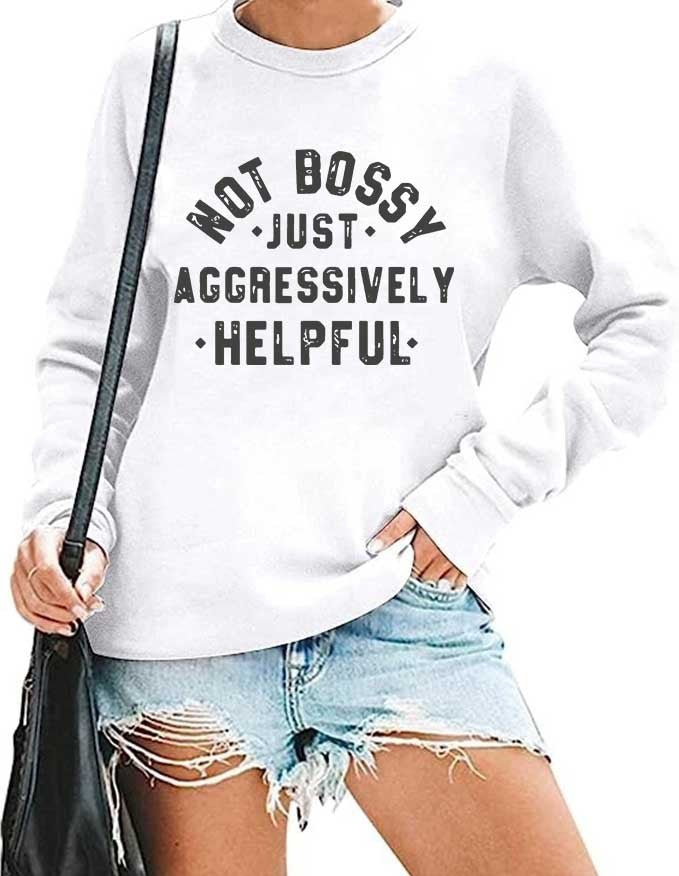 Women's Printed Loose Round Neck Long Sleeve Sweater