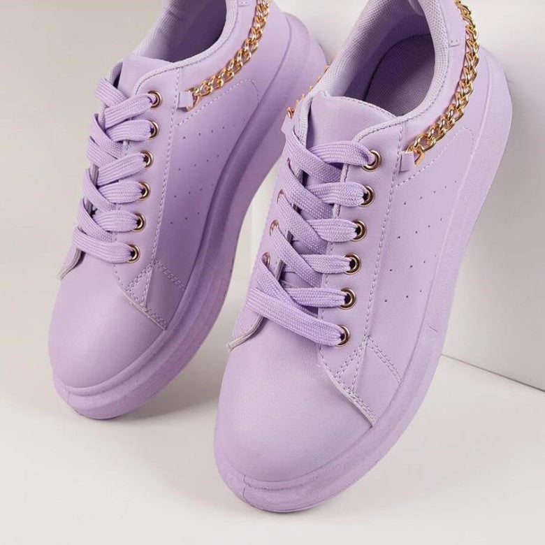 Women's Thick Sole Metal Chain Casual Sports Sneakers