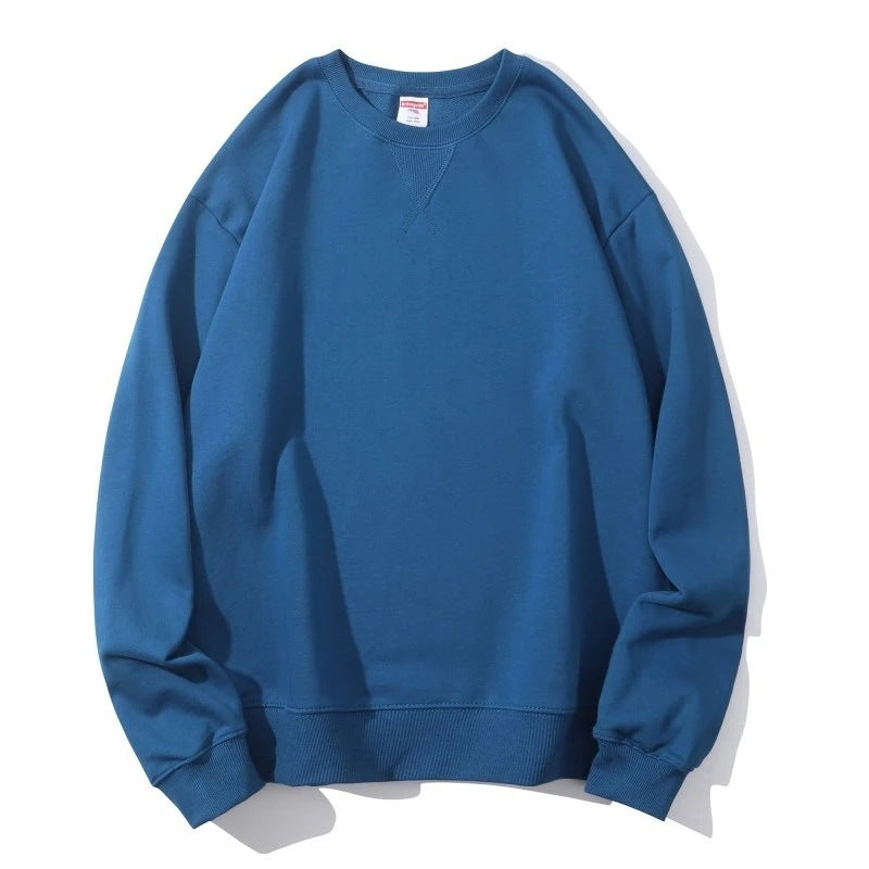 Cotton Heavy Terry Round Neck Men's Sweater Inverted Triangle