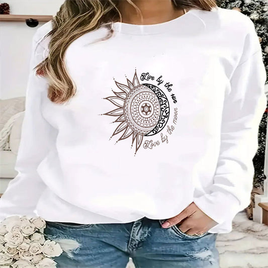 Trendy Round Neck Sweater Autumn Printing