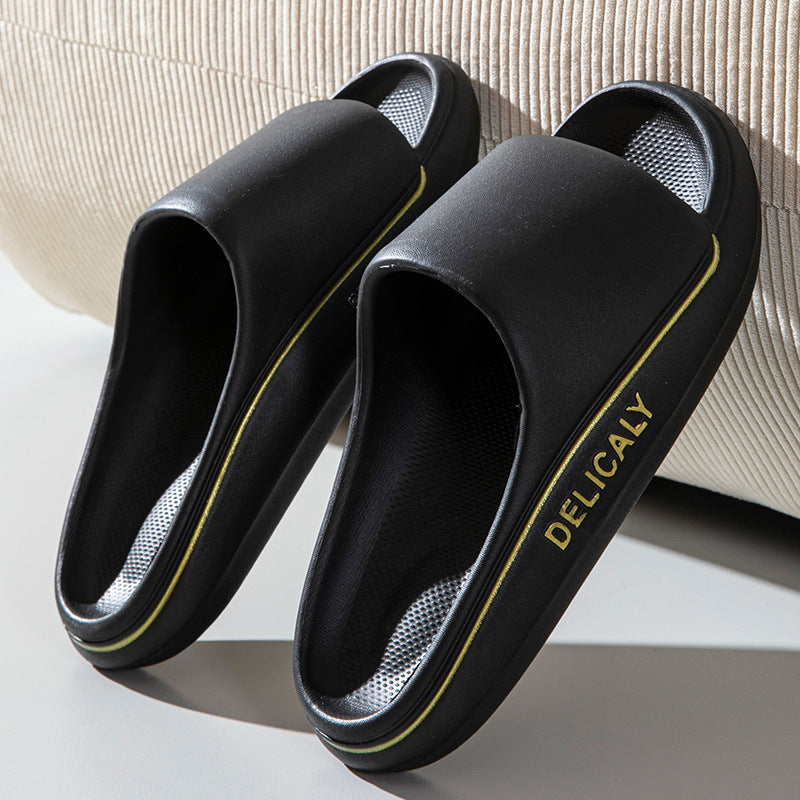 Thick-soled Lightweight Height Increasing Non-slip Striped Slippers