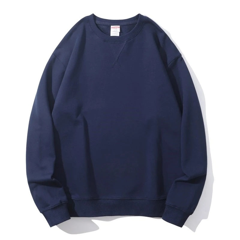 Cotton Heavy Terry Round Neck Men's Sweater Inverted Triangle