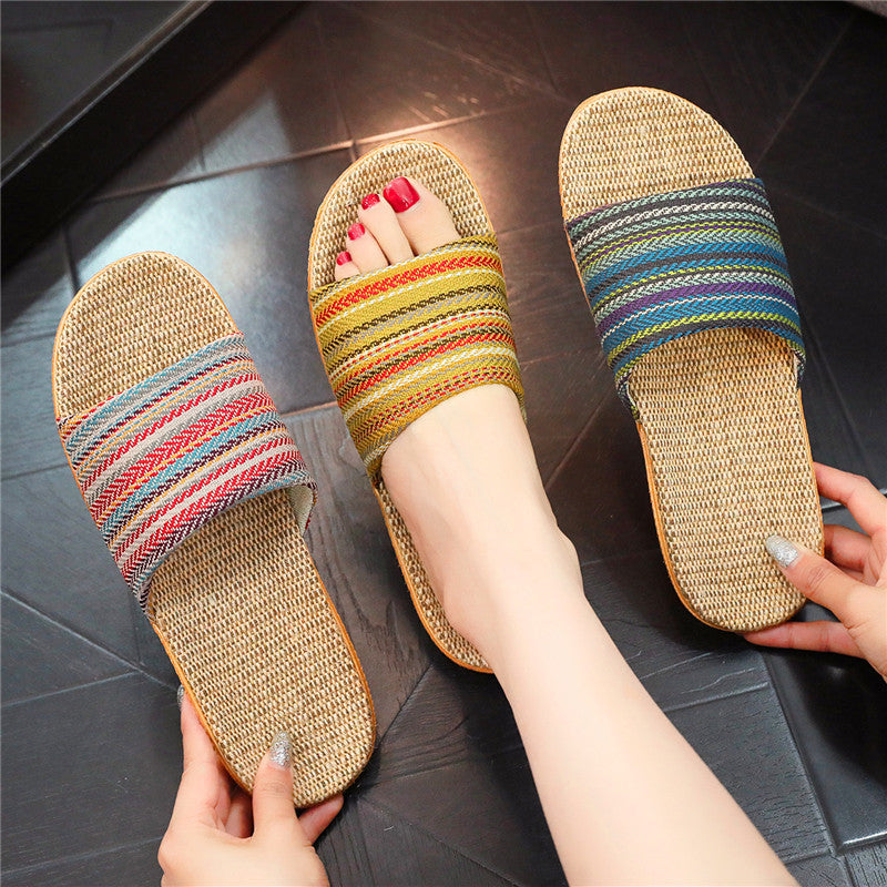 Home Linen Slippers Printed Cute Fashion