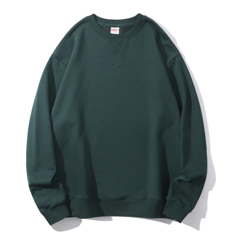 Cotton Heavy Terry Round Neck Men's Sweater Inverted Triangle